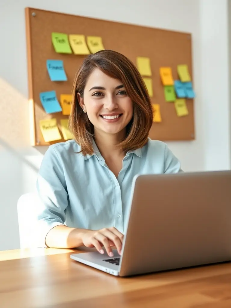 A member of the Brisbane Inner West Chamber of Commerce accessing a business resource guide on a laptop, with the Chamber's logo subtly displayed.